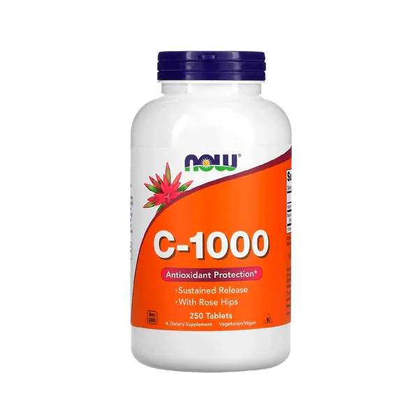 Vitamina C Now Foods 1000mg 250 Cápsulas Vegetales
